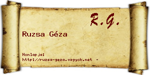 Ruzsa Géza névjegykártya