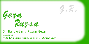 geza ruzsa business card