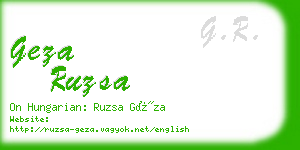 geza ruzsa business card